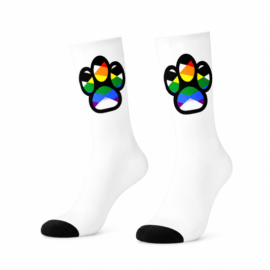 Pride Graphic Crew Socks – White | One Size | Polyester