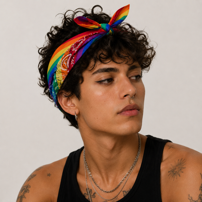 Rainbow Pride Hair Scarf – 4 Options | Yarn | Headband & Turban