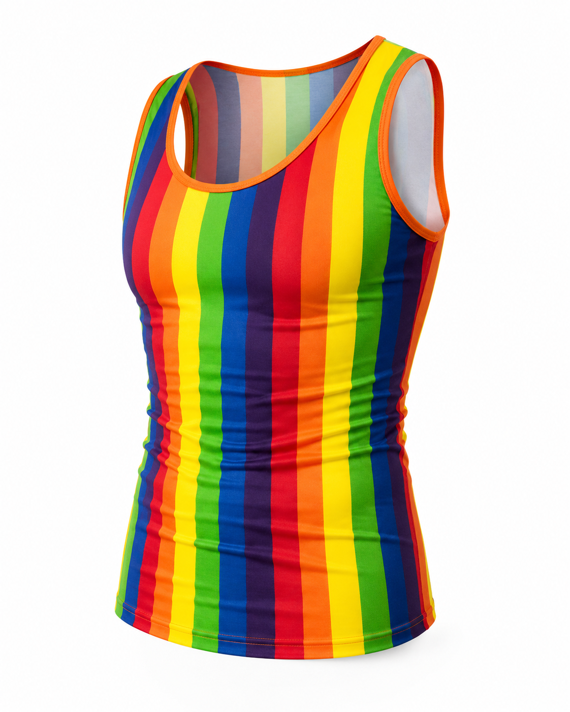Rainbow Stripe Tank Top & Shorts Set – 5 Sizes | Polyester | Pride