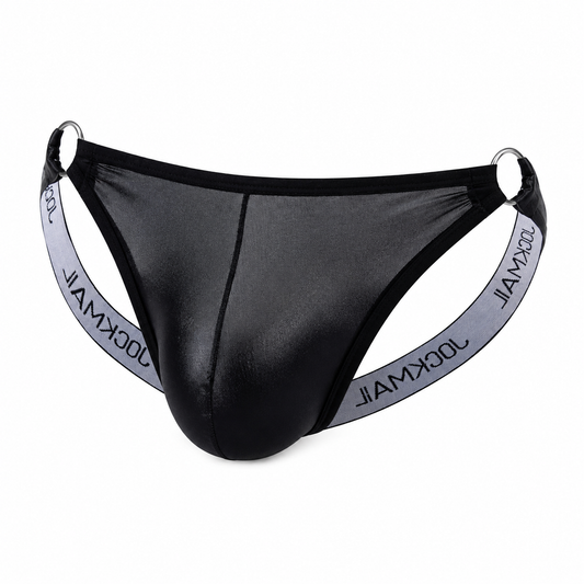 Ice Silk T-Back Jockstrap with Leg Straps – 5 Colours | M–XL | Polyamide & Elastane