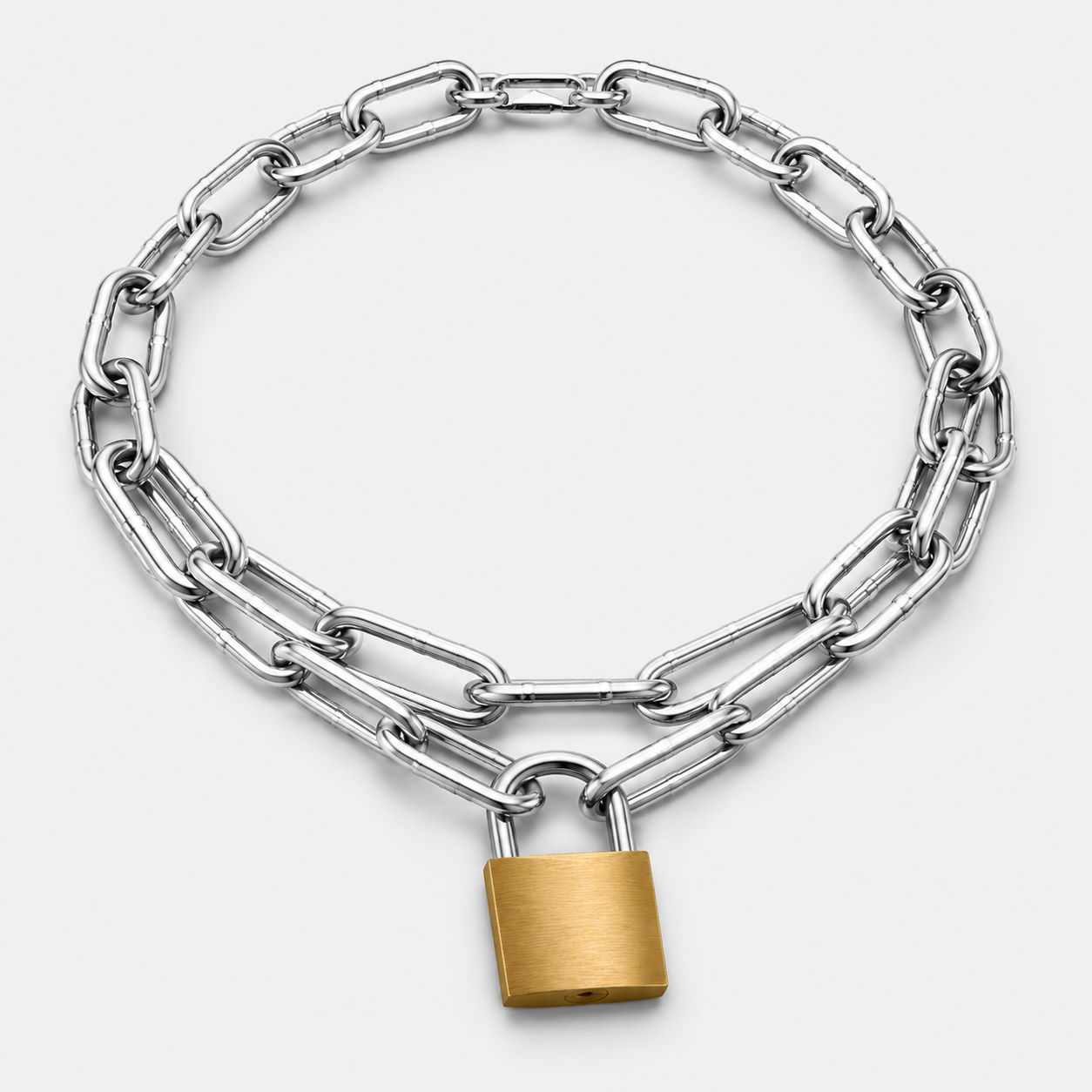 Chunky Multi-Layer Lock Chain Necklace – 5 Styles | Copper Alloy | Punk & Vintage