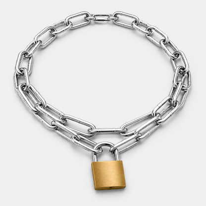 Chunky Multi-Layer Lock Chain Necklace – 5 Styles | Copper Alloy | Punk & Vintage