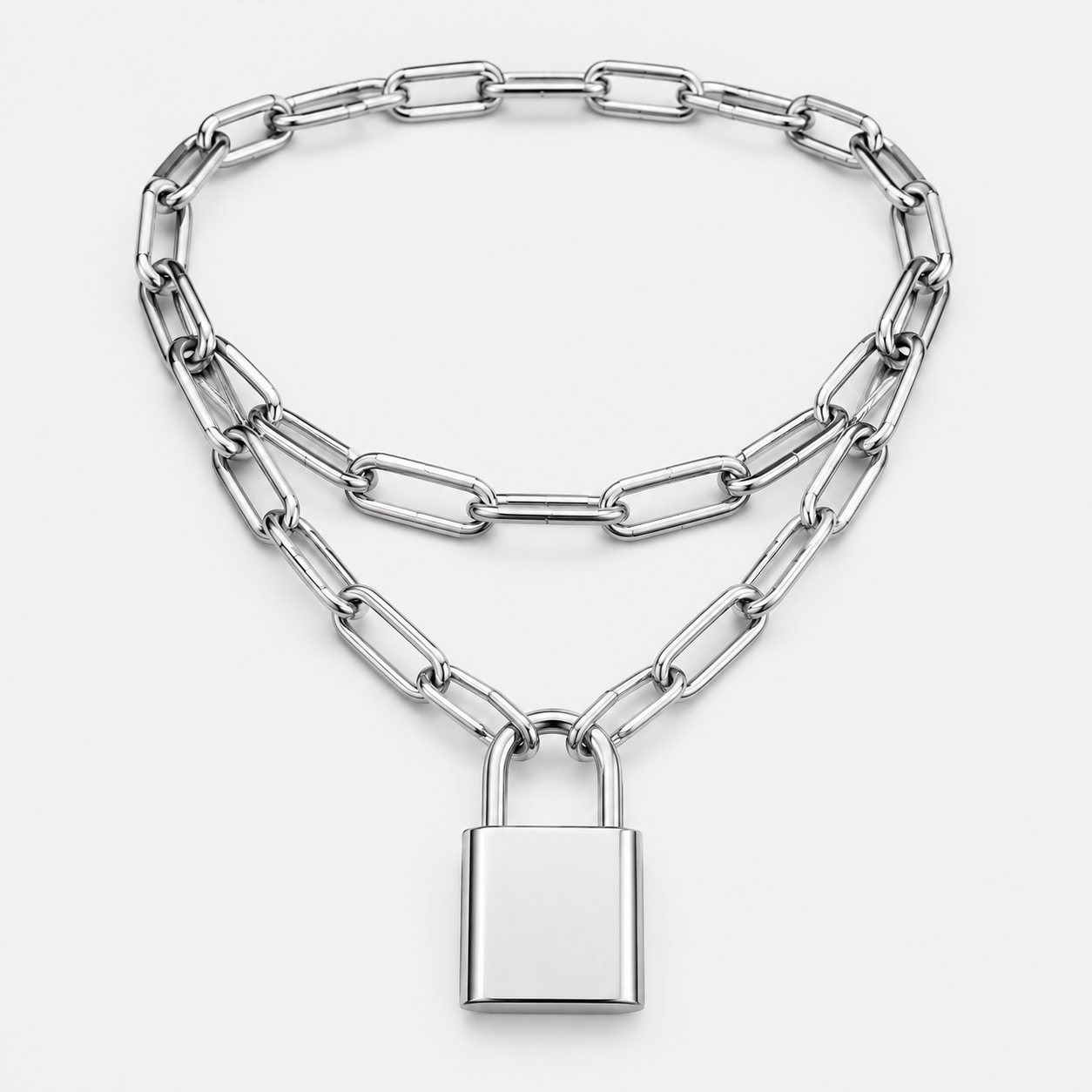 Chunky Multi-Layer Lock Chain Necklace – 5 Styles | Copper Alloy | Punk & Vintage