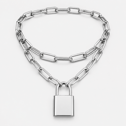 Chunky Multi-Layer Lock Chain Necklace – 5 Styles | Copper Alloy | Punk & Vintage