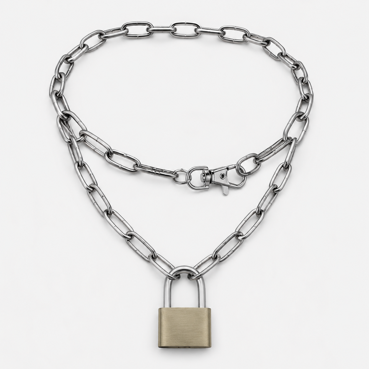 Chunky Multi-Layer Lock Chain Necklace – 5 Styles | Copper Alloy | Punk & Vintage