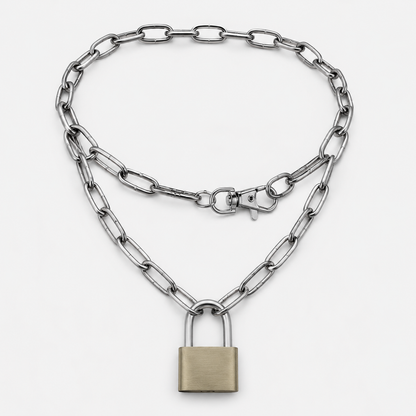 Chunky Multi-Layer Lock Chain Necklace – 5 Styles | Copper Alloy | Punk & Vintage
