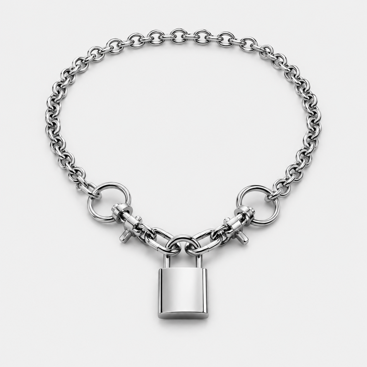 Chunky Multi-Layer Lock Chain Necklace – 5 Styles | Copper Alloy | Punk & Vintage