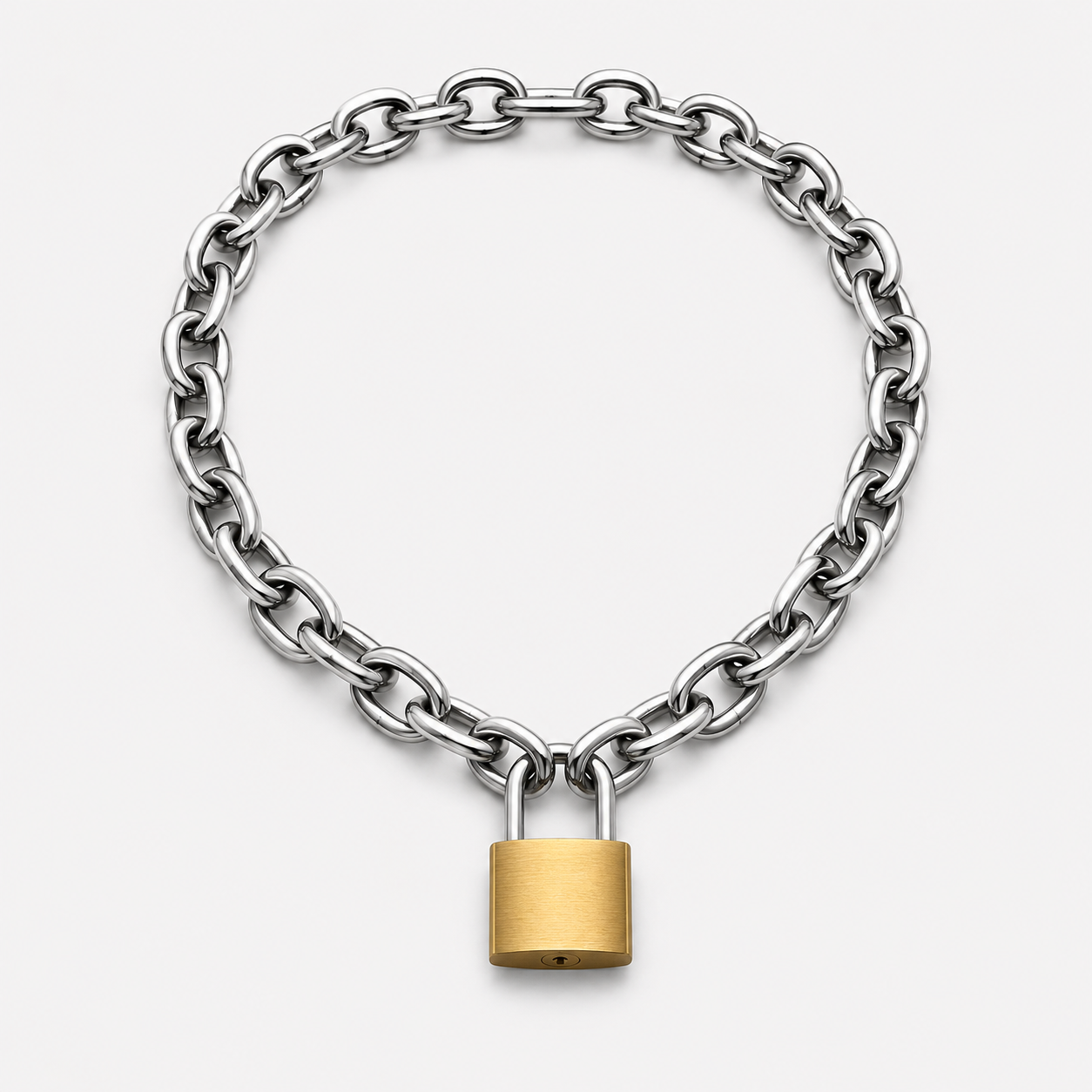 Chunky Multi-Layer Lock Chain Necklace – 5 Styles | Copper Alloy | Punk & Vintage