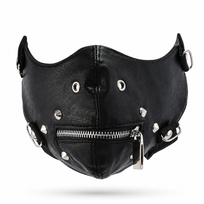 Punk Spike Mask – Black | One Size | PU Leather & Metal Rivets