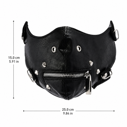 Punk Spike Mask – Black | One Size | PU Leather & Metal Rivets