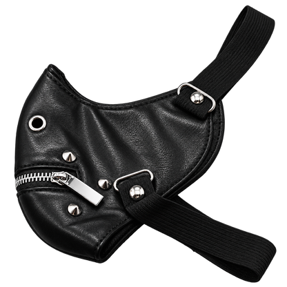 Punk Spike Mask – Black | One Size | PU Leather & Metal Rivets