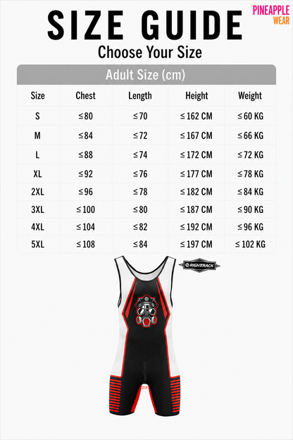 Zipper Bodysuit Singlet – 12 Colours | S–5XL | Polyester
