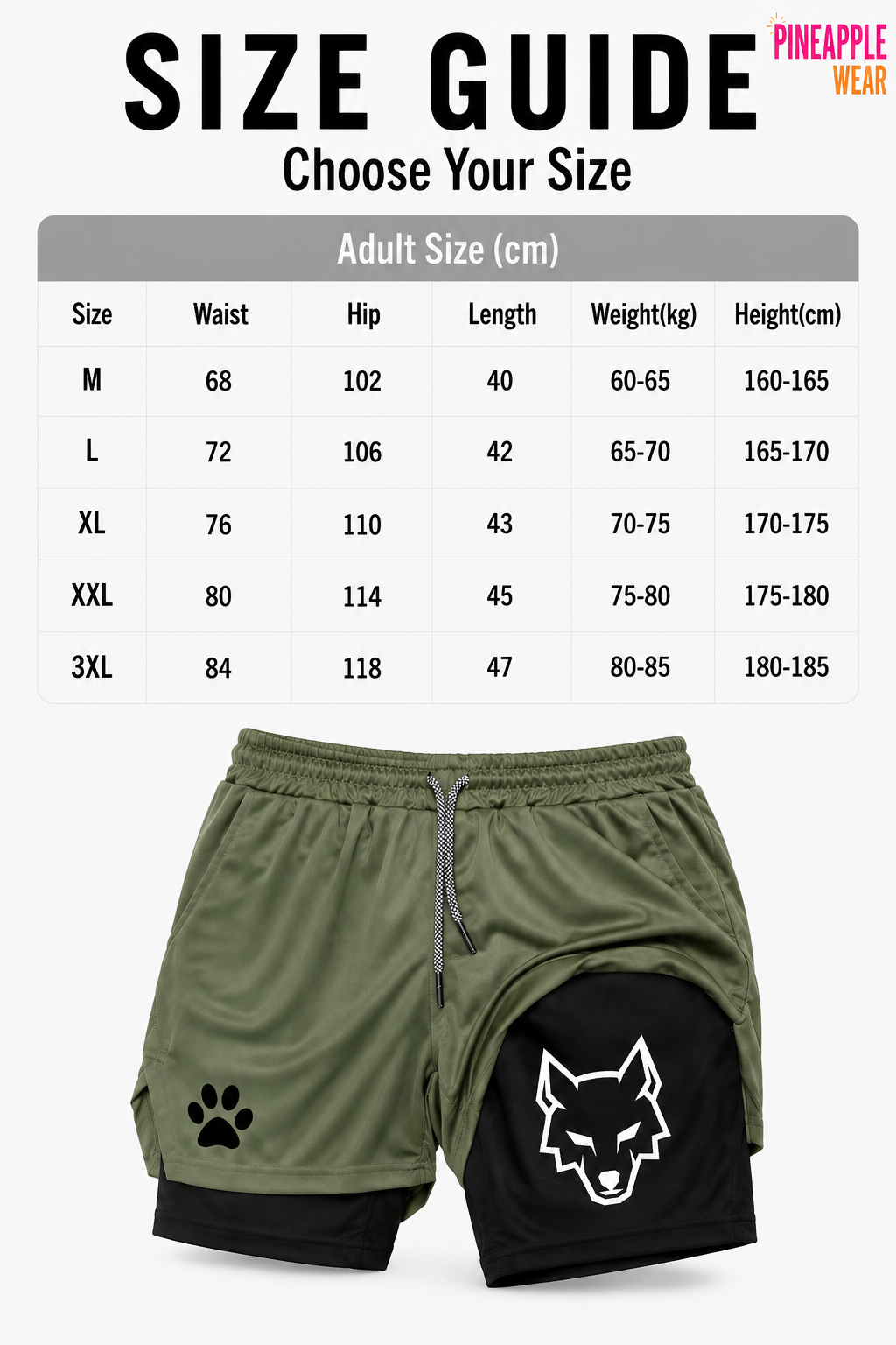 2-in-1 Sports Gym Shorts – 6 Colours | M–3XL | Polyester