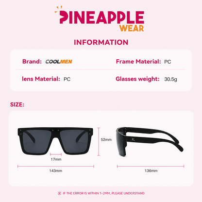 Rimless Square Sunglasses – 6 Colours | One Size | Polycarbonate