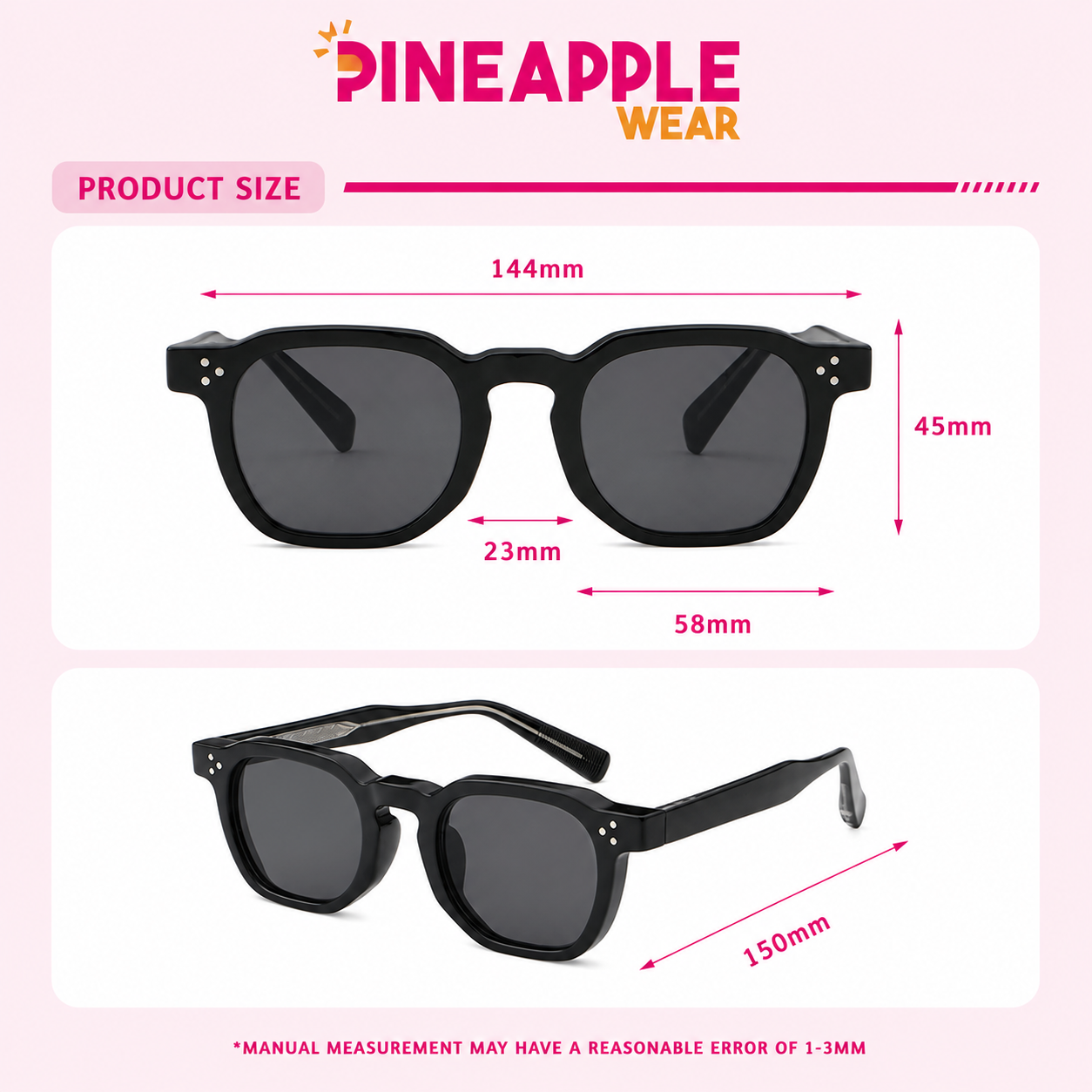 Vintage Square Sunglasses – 6 Colours | One Size | TAC Lens