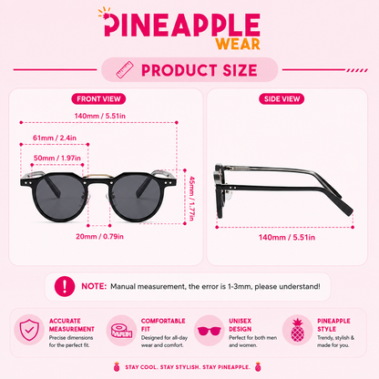 Double Beam Round Sunglasses – 5 Colours | One Size | Plastic