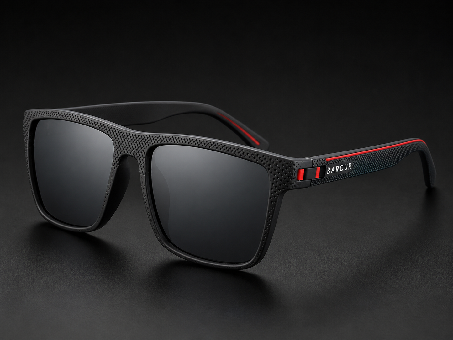 Polarised Rectangle Sports Sunglasses – Black Gray | One Size | TR-90 & TAC