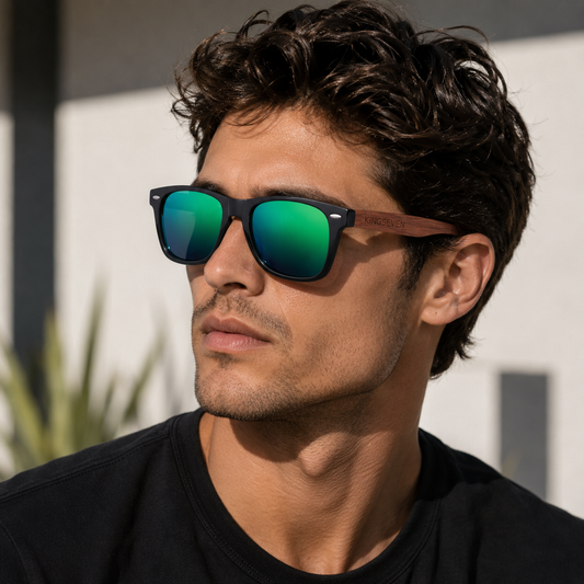 Handmade Wooden Polarised Sunglasses – 6 Colours | One Size | Walnut & Polycarbonate