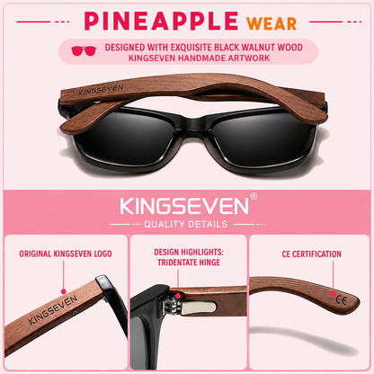Polarised Round Wooden Sunglasses – 6 Colours | One Size | Plastic & Polycarbonate