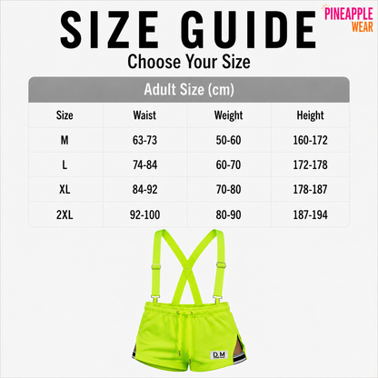 Neon Party Short & Harness Set – 10 Colours | M–2XL | Polyester & Elastane