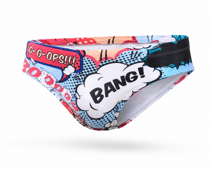 Cartoon Print Swim Brief – 16 Colours | M–2XL | Polyester & Elastane
