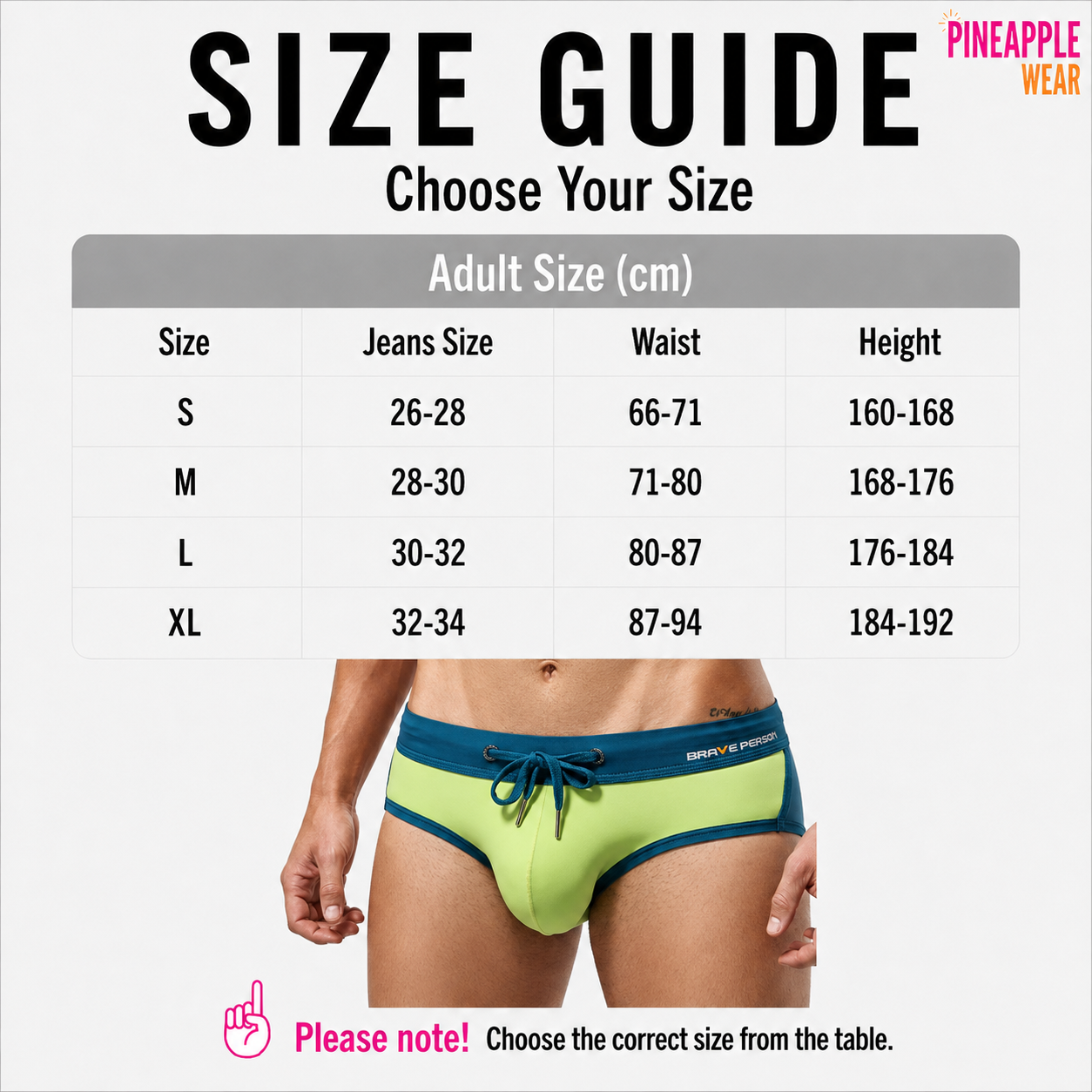 Solid Swim Brief – 4 Colours | S–XL | Nylon & Elastane