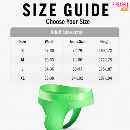 Colourful Waistband Thong – 9 Colours incl. Fluor | M–2XL | Nylon & Lycra