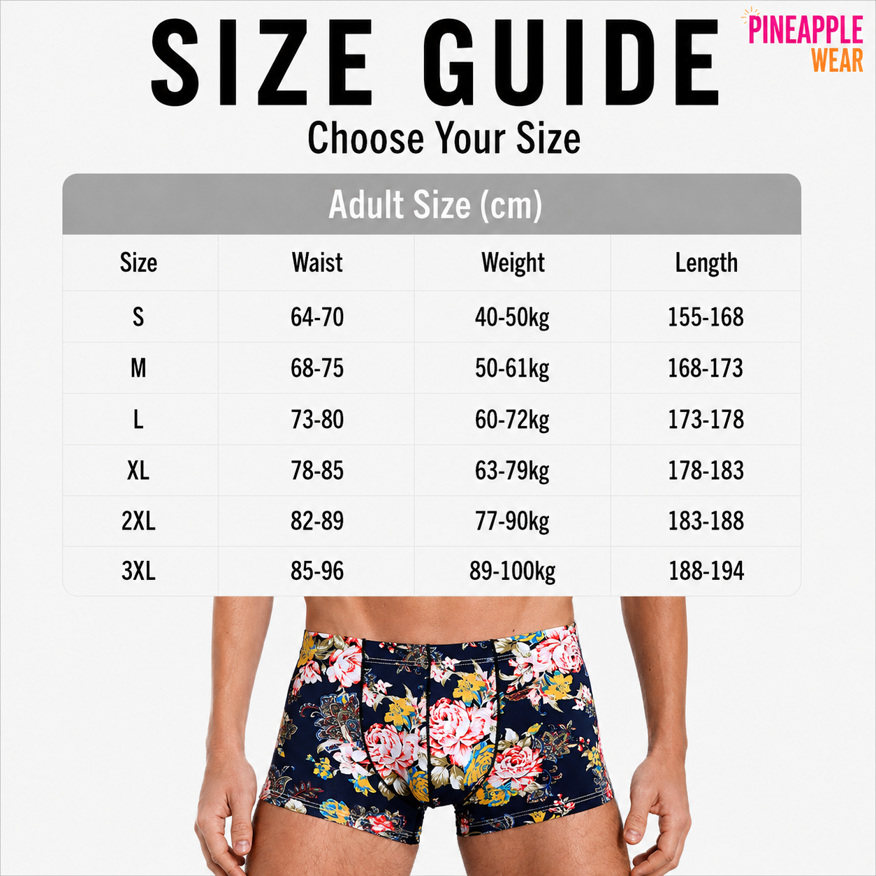 Flower Print Ice Silk Boxer Short – S–2XL | Silk & Synthetic