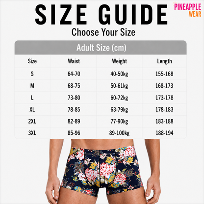 Flower Print Ice Silk Boxer Short – S–2XL | Silk & Synthetic