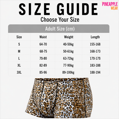 Leopard Print Ice Silk Boxer Short – S–2XL | Silk & Synthetic