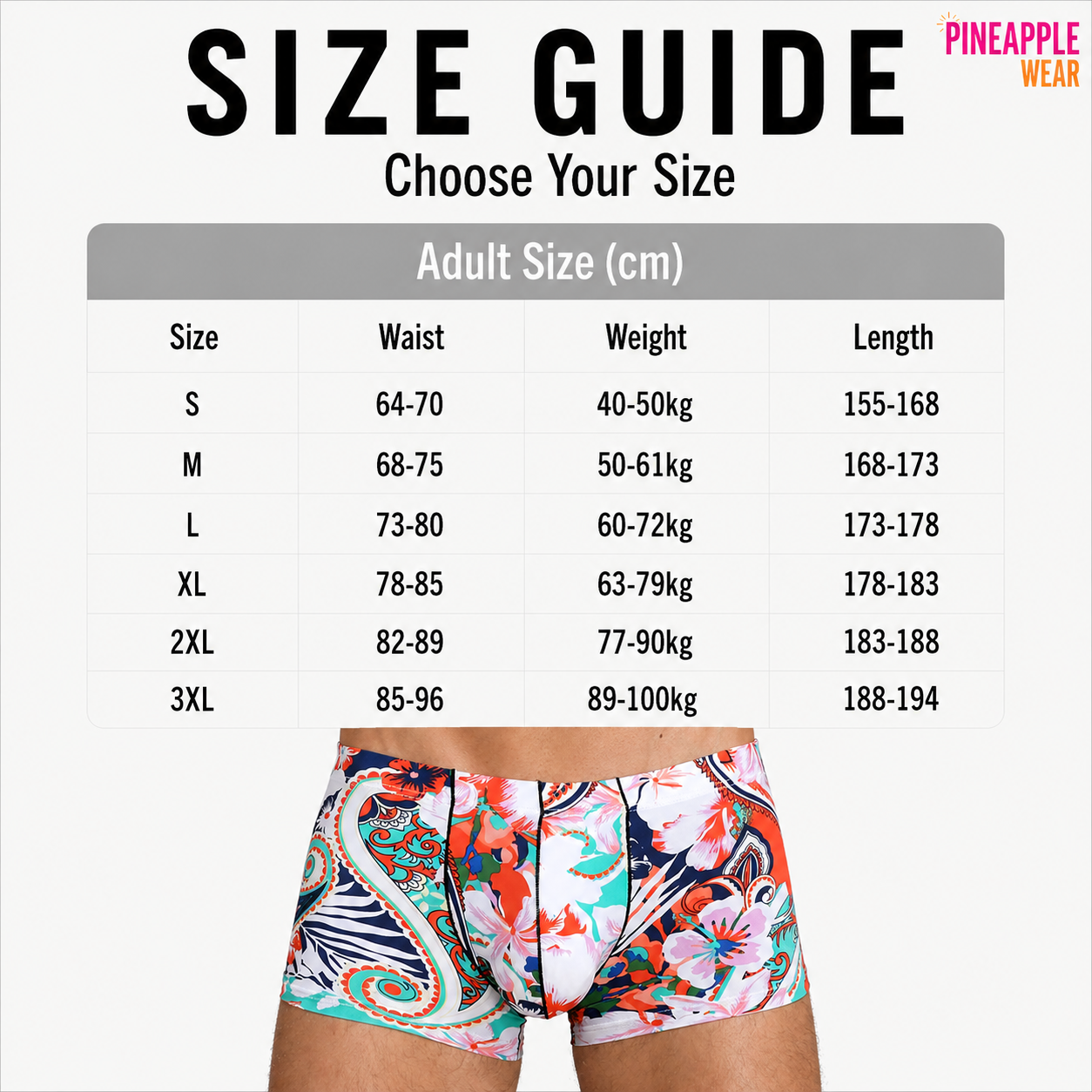 Flower Print Ice Silk Boxer Short – S–2XL | Silk & Synthetic
