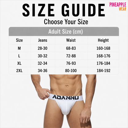 Men's Brief – Black & White | M–2XL | Cotton & Lycra
