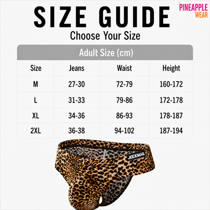 Animal Print Thong – 4 Prints | M–2XL | Nylon, Polyester & Lycra