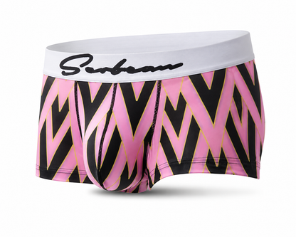 Geometric Boxer Shorts – 4 Colours | M–2XL | Polyester & Elastane