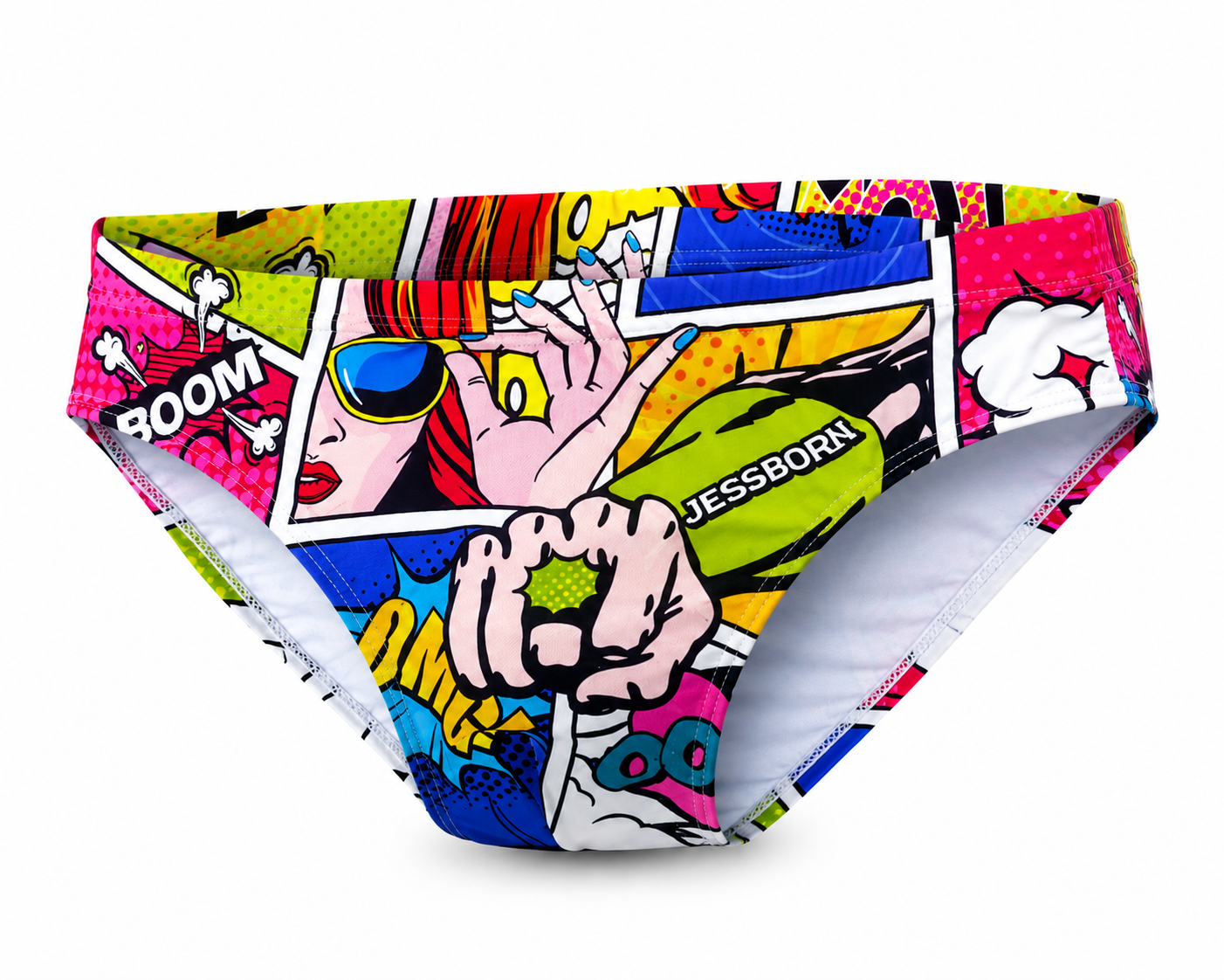 Cartoon Print Swim Brief – With or Without Pad | M–2XL | Polyester & Elastane