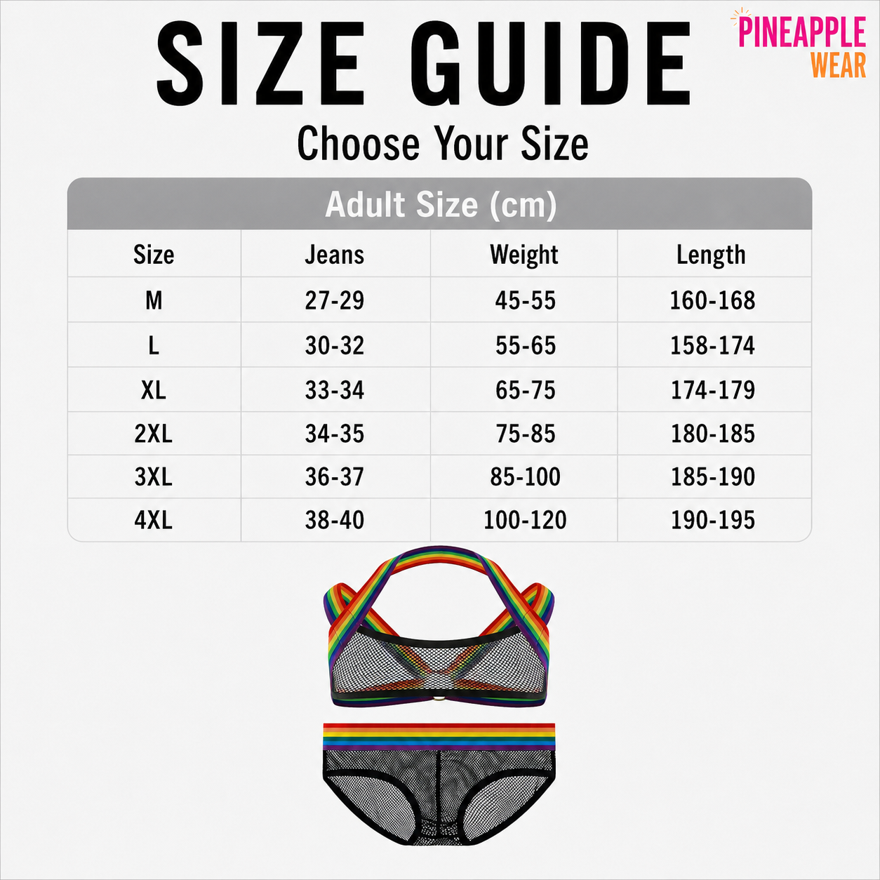 Clever-Men Harness & Fishnet Briefs Set | 4 Colours | M–4XL