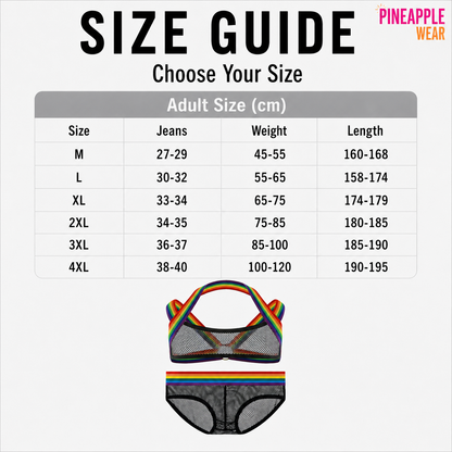 Clever-Men Harness & Fishnet Briefs Set | 4 Colours | M–4XL