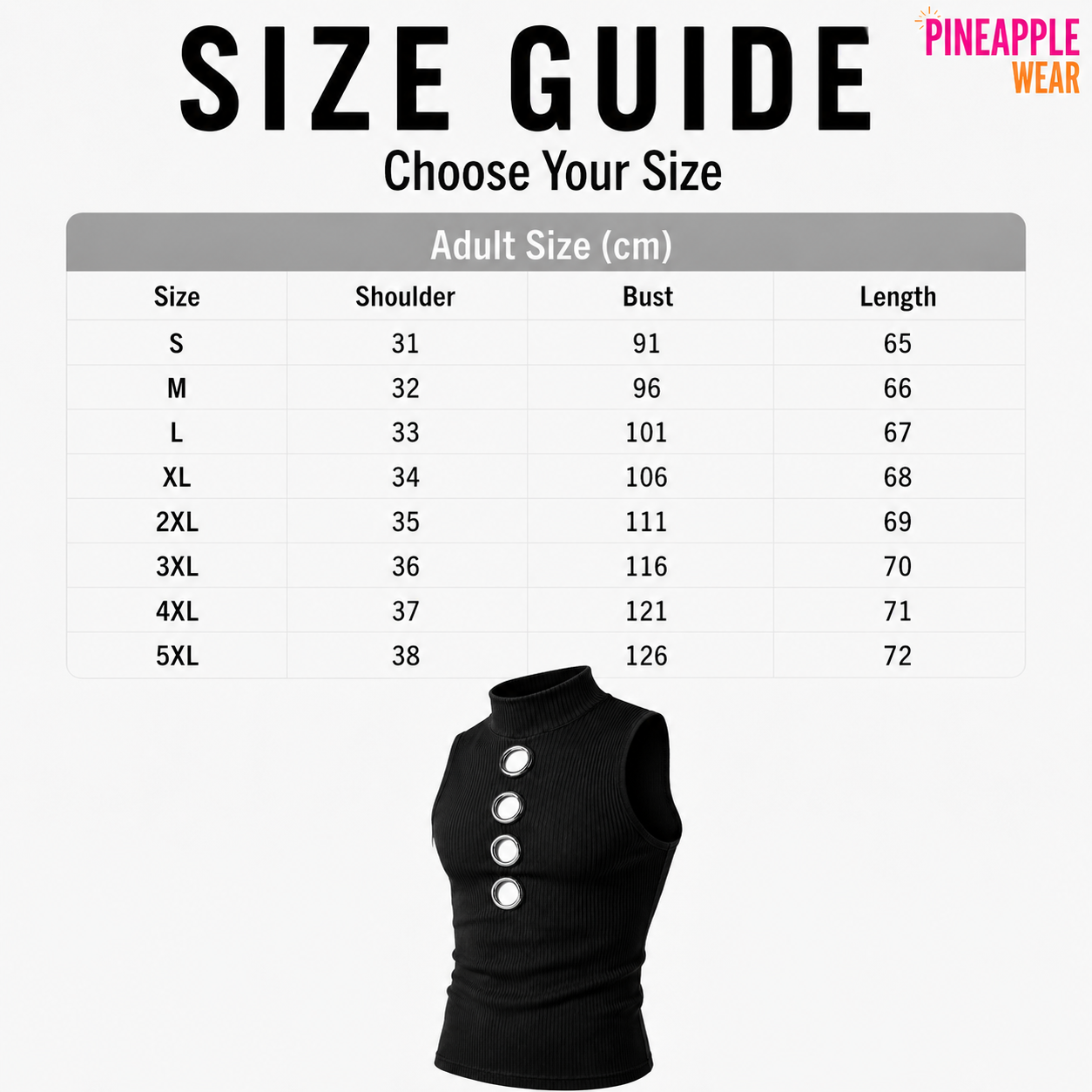 Hollow-Out Knitted Tank Top – 3 Colours | S–5XL | Polyester & Spandex