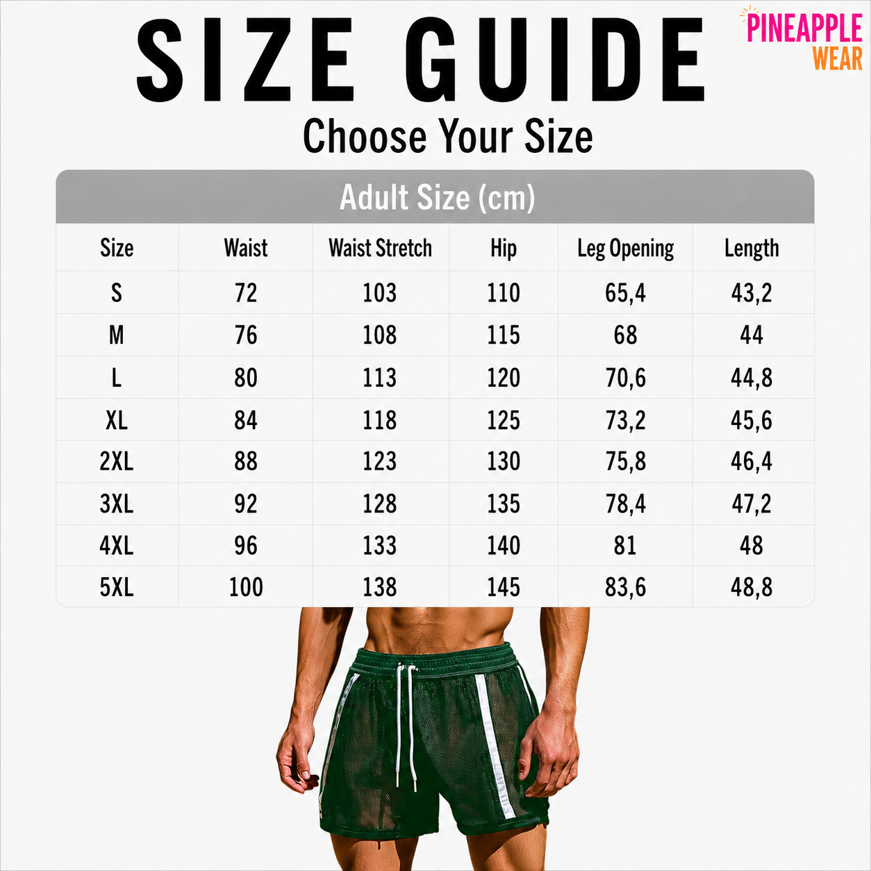 INCERUN Mesh Patchwork Shorts – 3 Colours | S–5XL | 100% Polyester