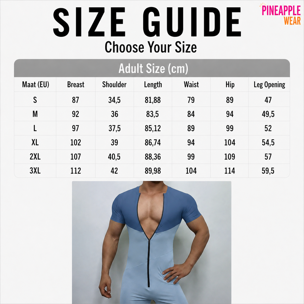 Colour-Block Zip Bodysuit – 3 Colours | S–3XL | Polyester & Elastane