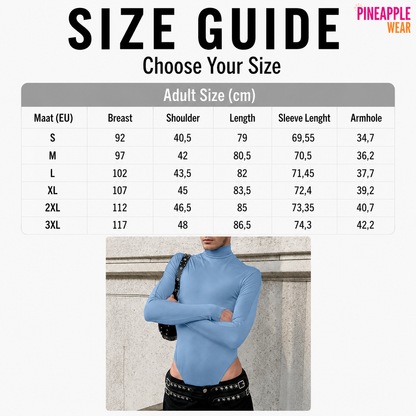 INCERUN Solid Long Sleeve Bodysuit – Blue & Black | S–3XL | Polyester & Spandex