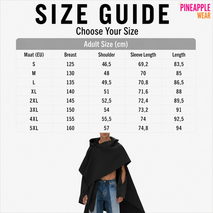 INCERUN Hooded Hollow-Out Cloak Cape – 3 Colours | S–5XL | 100% Polyester