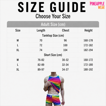 Printed Tank Top & Swim Trunks Set – Spots | M–XL | Polyamide & Spandex