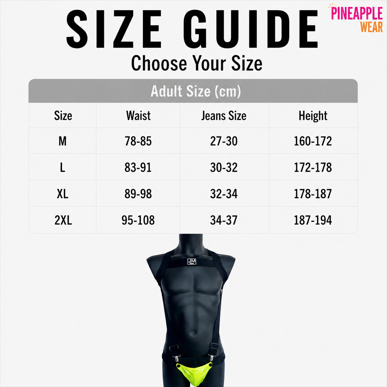 Harness & Jockstrap Set with Removable Pouch – 8 Colours | M–XL | Nylon & Elastane