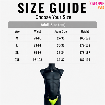 Harness & Jockstrap Set with Removable Pouch – 8 Colours | M–XL | Nylon & Elastane