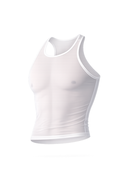 See-Through Mesh Crop Tank Top – 2 Colours | M–XL | Nylon & Lycra
