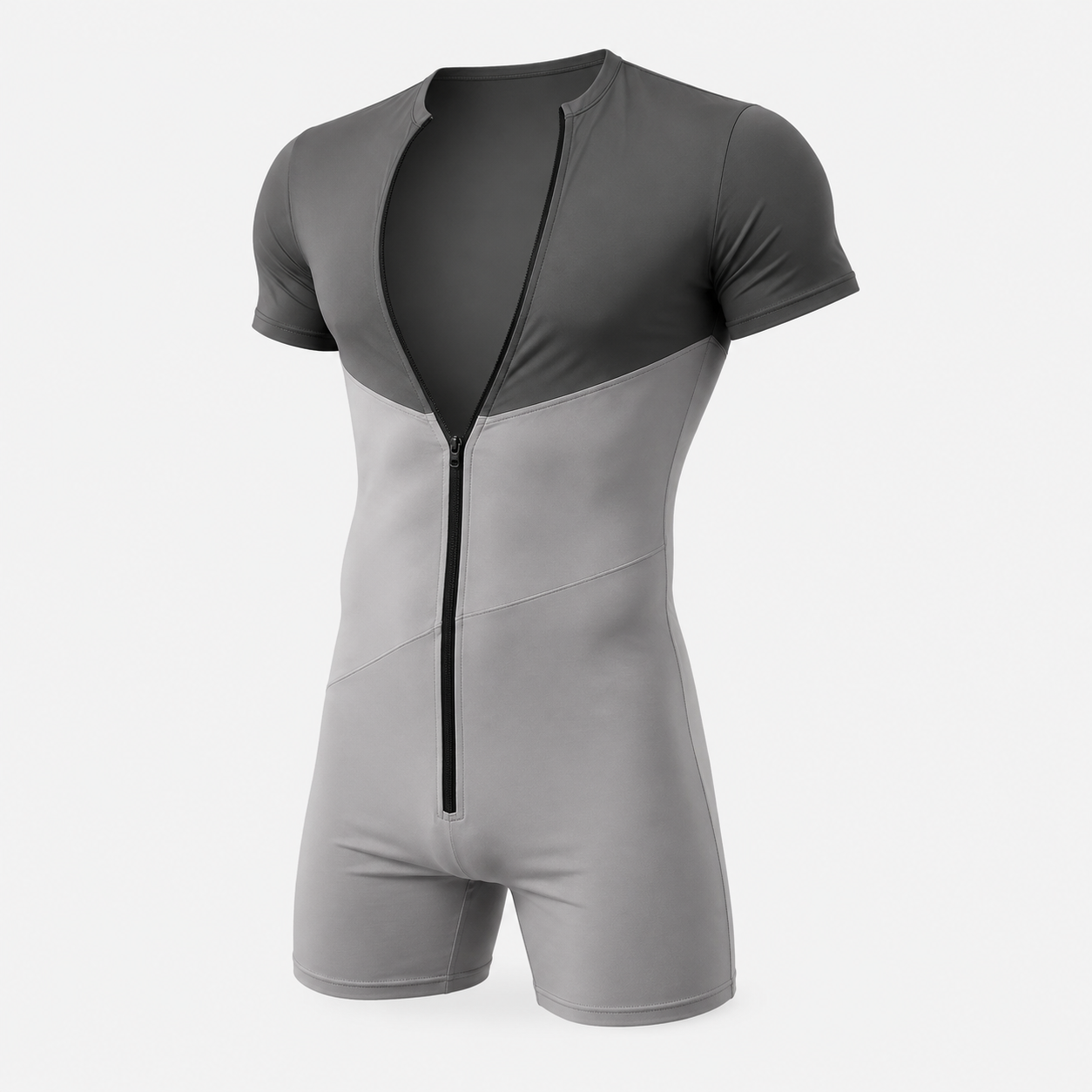 Colour-Block Zip Bodysuit – 3 Colours | S–3XL | Polyester & Elastane