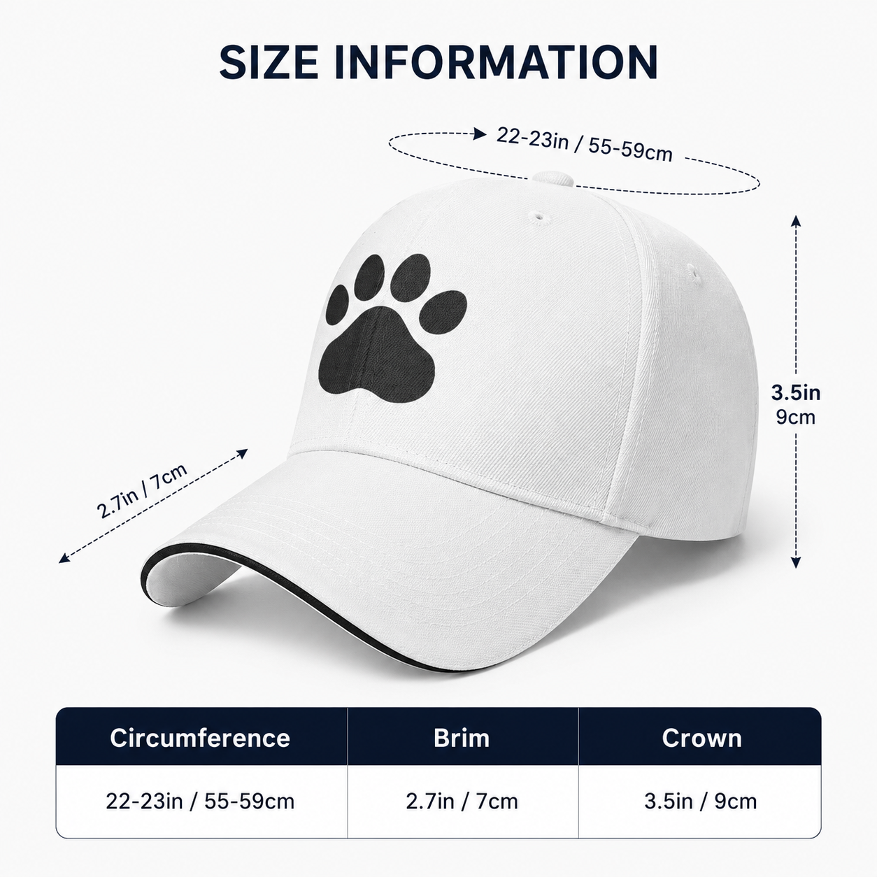 Dog Paw Snapback Cap – 8 Colours | One Size | 100% Cotton