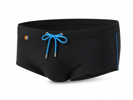 Rainbow Swimshort – Black, White & Dark Blue | M–2XL | Nylon & Lycra