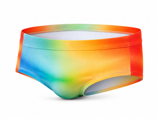 Gradient Swimbrief – Pink & Green | M–2XL | Polyester & Lycra